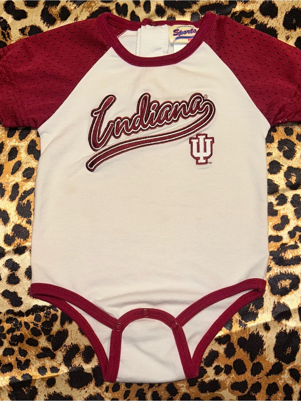 Vintage Indiana University Professional Sports Club Embroidered Baby Bodysuit